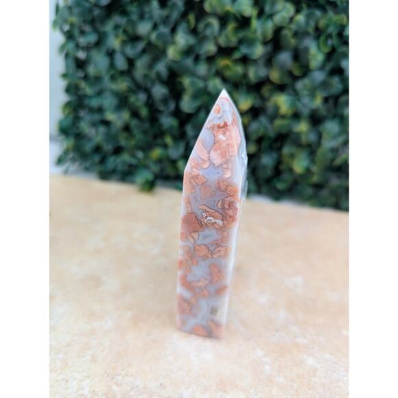 Pink Petal agate cotton candy agate tower quartz  crystal druzy girly witch - Picture 4 of 5